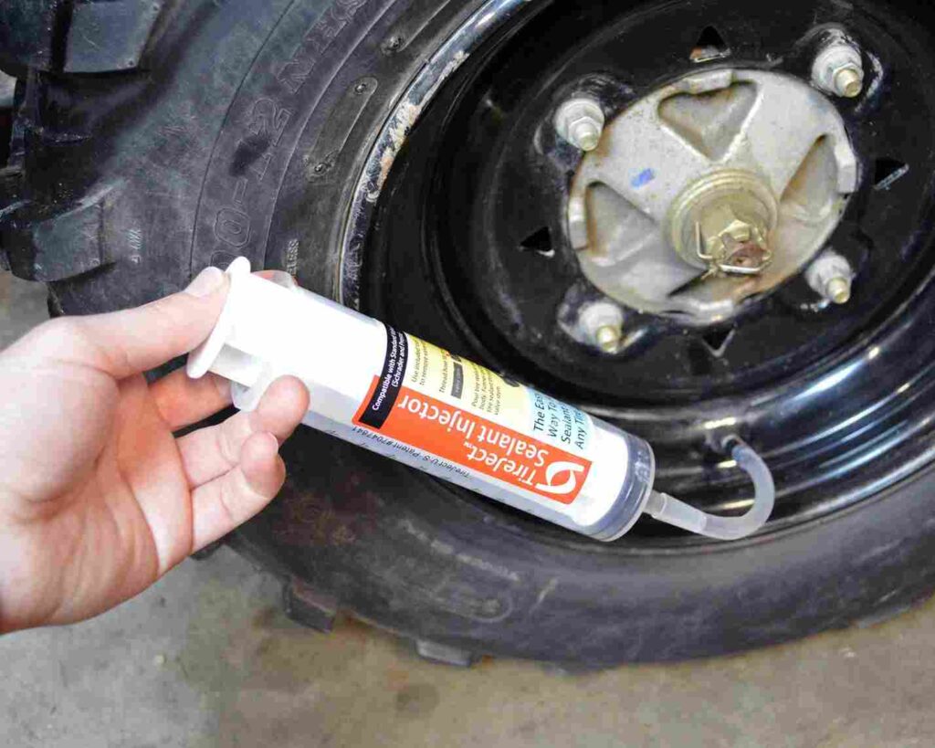 Tractor tire sealant to help prevent punctures.